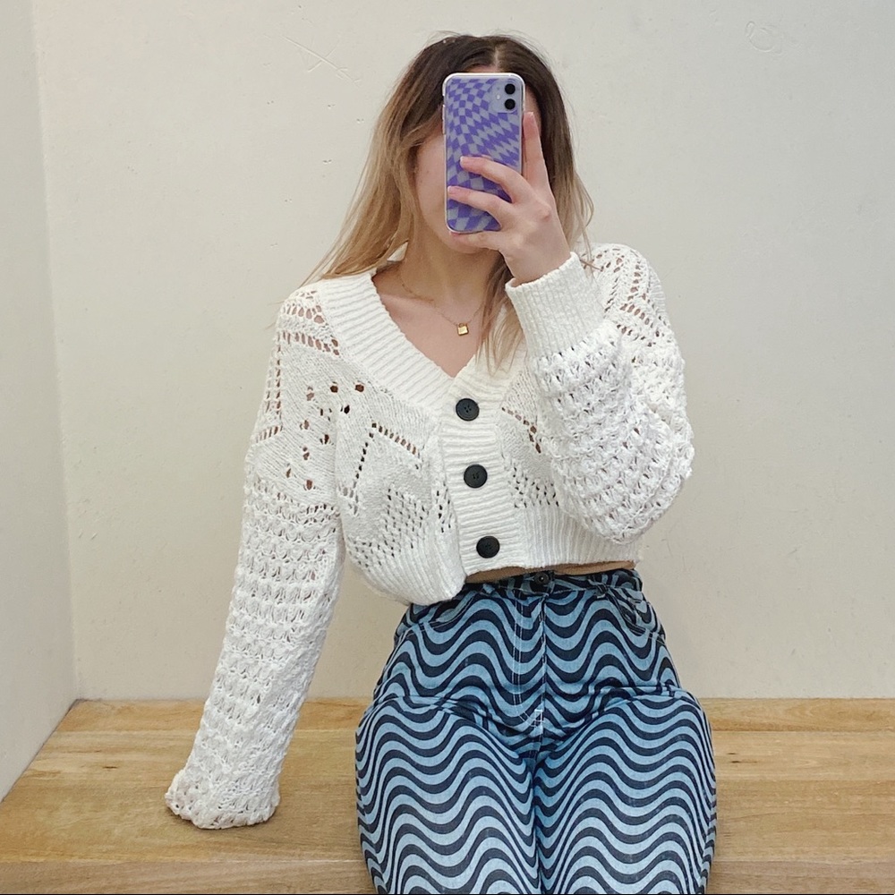 NWT Free People Chloe Cardi / Evening Cream - Picture 6 of 7